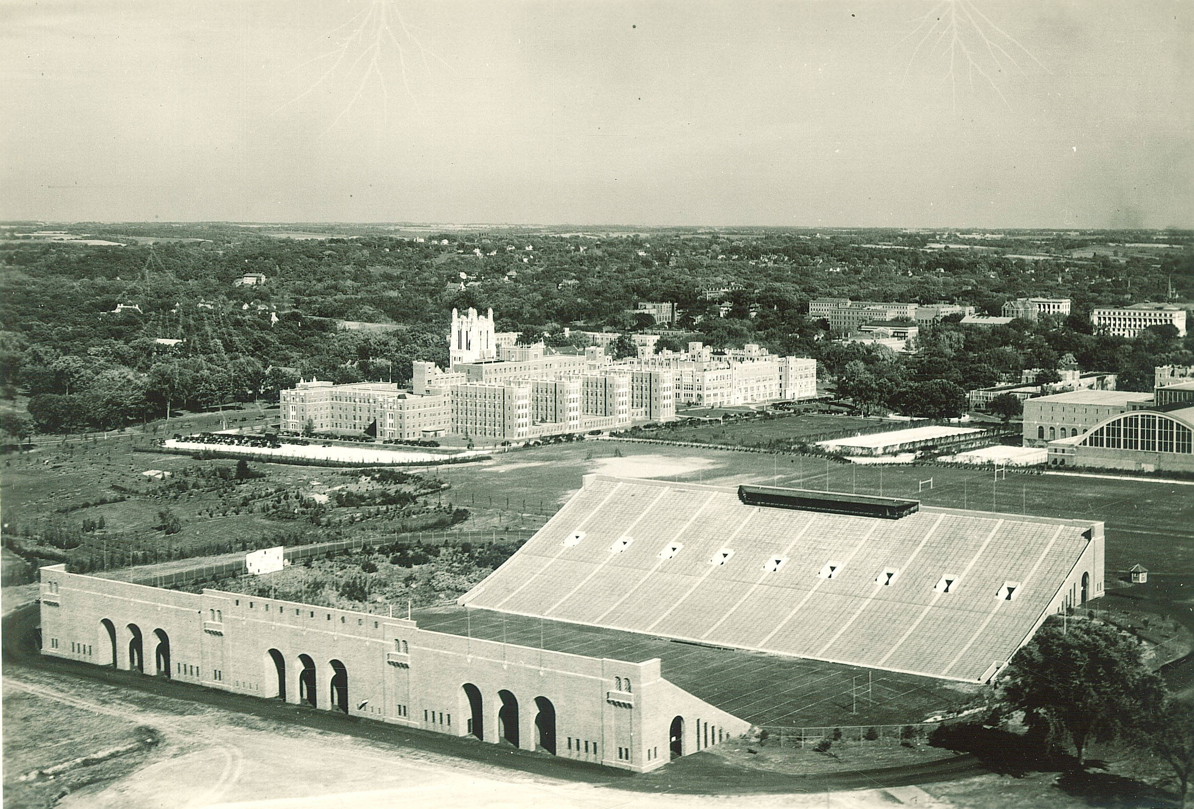 Old Aerial Photo of Kinnick Stadium 1930