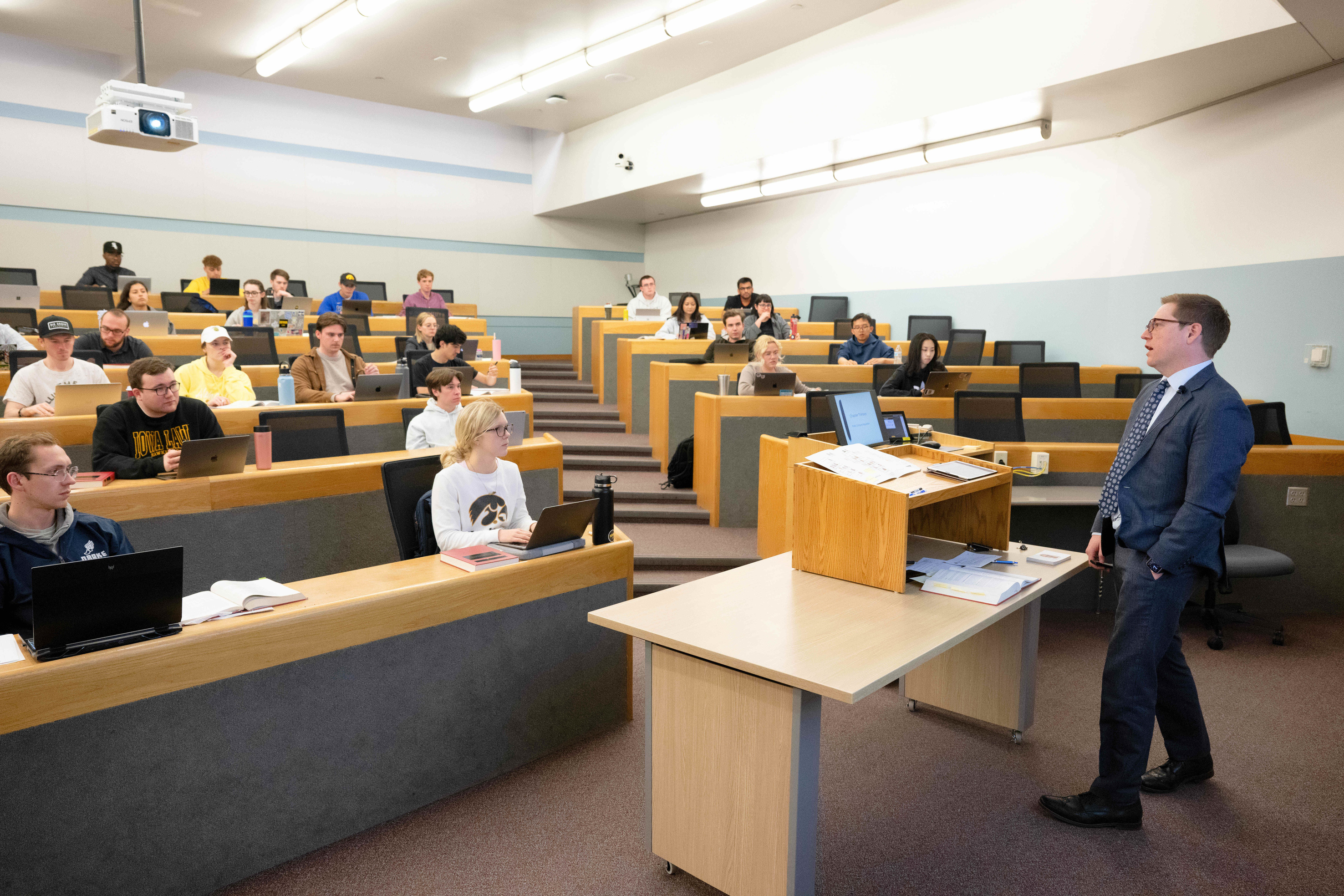 Students in Boyd Law Building