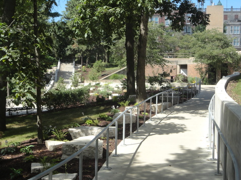 Quad Ravine Walkway to Bowen Science Building