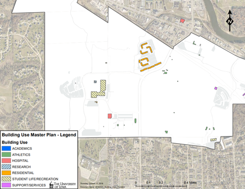 Building Use and New Buildings Map - Main Campus West