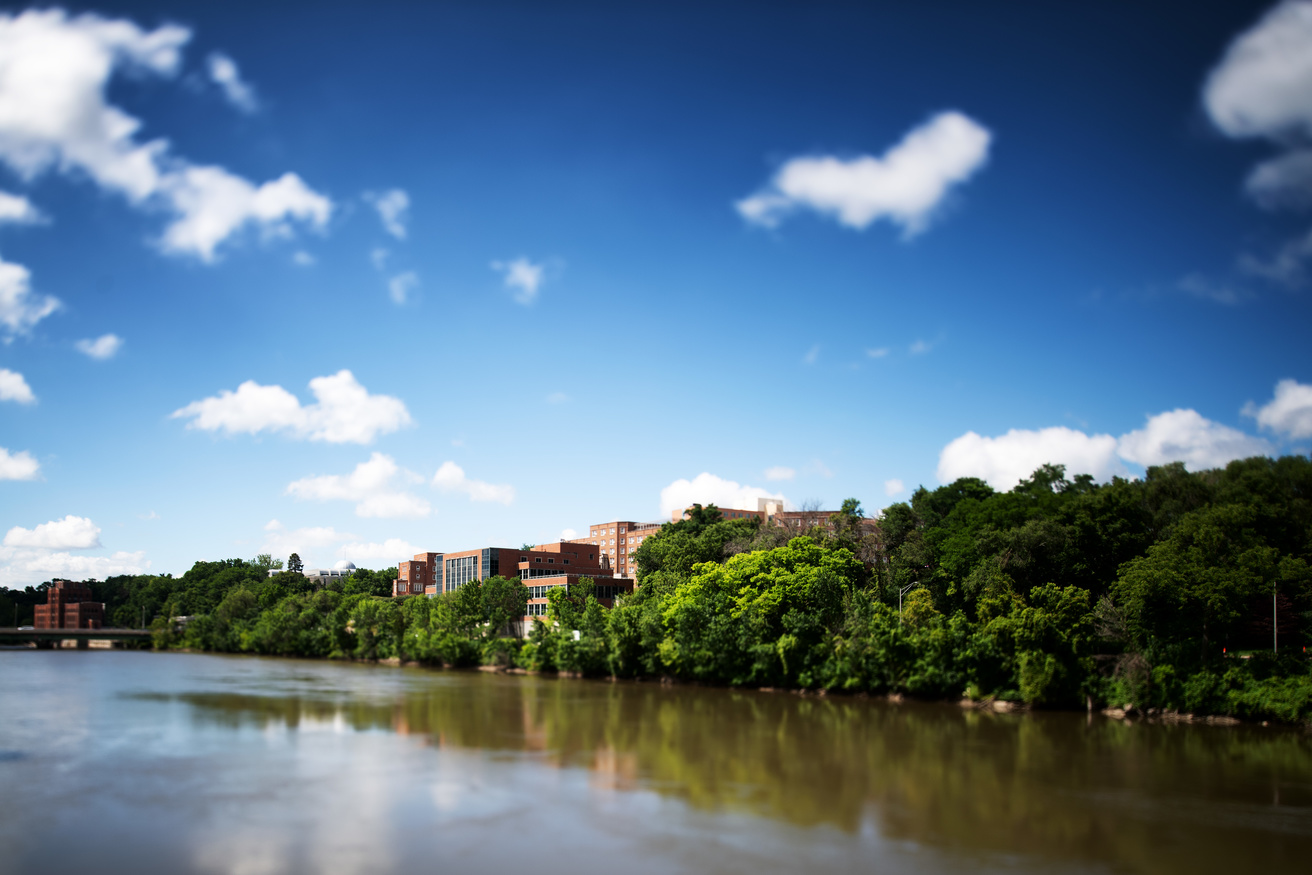 View of campus from the river